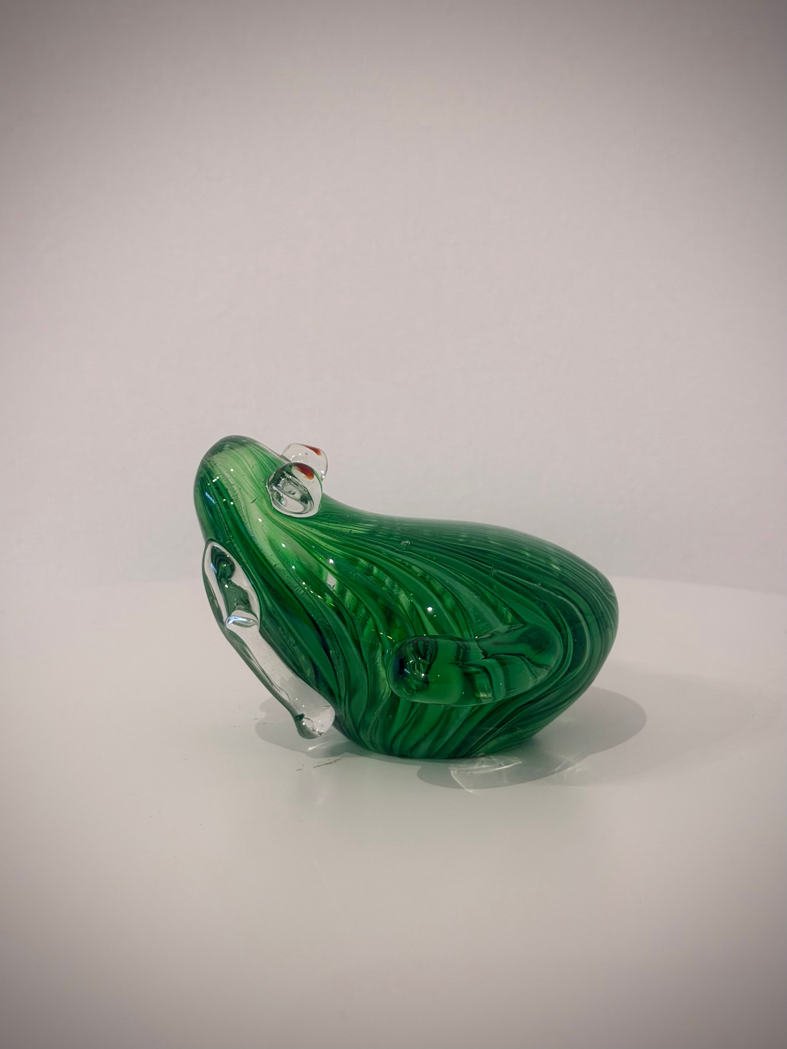 Emerald Green Frog Hand-Crafted Art Glass Sculpture